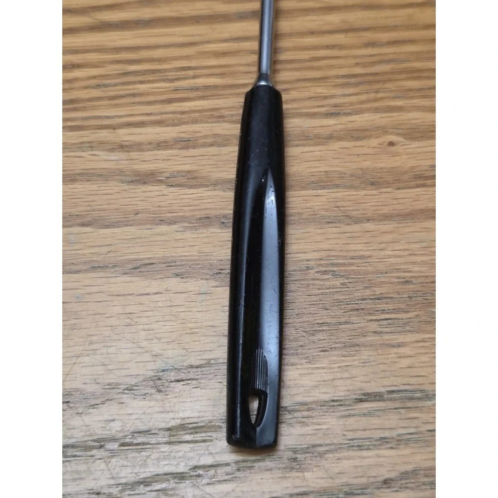 Vintage Ekco Solid Chromium Plated Metal Spatula Black Handle Made in the USA